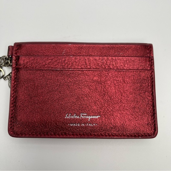 Salavatore Ferragamo Metallic Leather Card Wallet w/ Charms - Fresia - Preowned - Picture 2 of 7